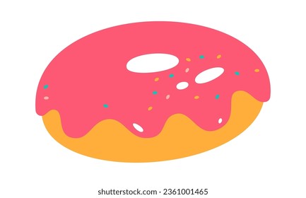 Donut With Cream Vector Illustration