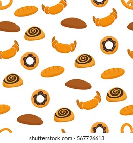 Donut, croissant, and bread icon vector illustration graphic design