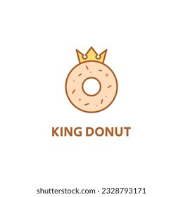 DONUT AND CROWN LOGO VECTOR ILLUSTRATION. DONUT LOGO CONCEPT