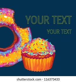 donut and cupcake background