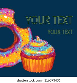 donut and cupcake background