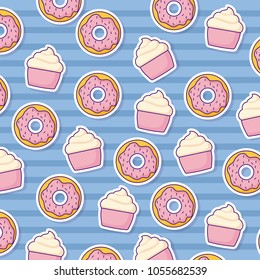 donut and cupcakes background