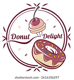 Donut delicious vector design logo