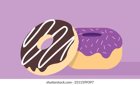 Donut desert food snacks illustration