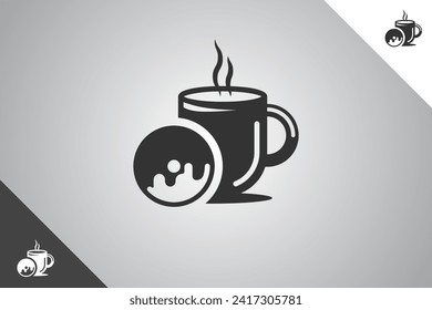 Donut design element. Bakery, cakes and pastries logo identity template. Perfect logo for business related to bakery, cakes and pastries. Isolated background. Vector eps 10.