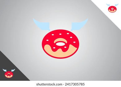 Donut design element. Bakery, cakes and pastries logo identity template. Perfect logo for business related to bakery, cakes and pastries. Isolated background. Vector eps 10.