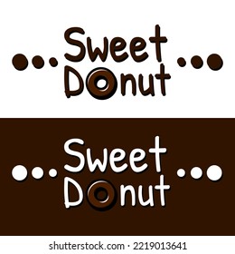 Donut design logo, Chocolate donut illustration, suitable for donut cake business logo