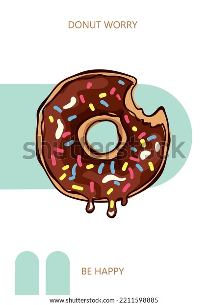 Donut Design Printable Donut Card Sweet Stock Vector Royalty Free 2211598885 Shutterstock 