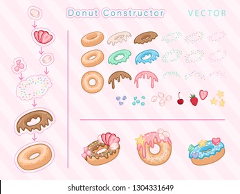 Donut design set. Vector illustration