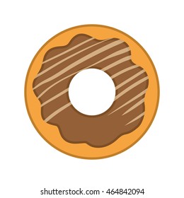 donut dessert cute sweet icon. Isolated and flat illustration. Vector graphic