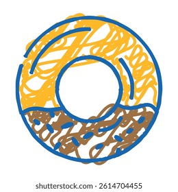 donut dessert doodle icon sketch vector. donut dessert sign. isolated symbol illustration