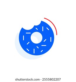 Donut, dessert food icon. Restaurant line editable sign.  Public catering related icon. Menu category. Vector illustration in modern thin line style.