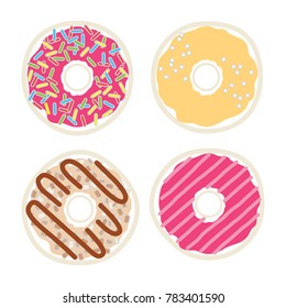Donut Dessert Icon Vector Illustration Background
