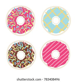 Donut Dessert Icon Vector Illustration Background
