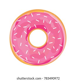 Donut Dessert Icon Vector Illustration Background
