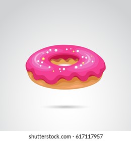 Donut detailed icon isolated on white background. Vector art.