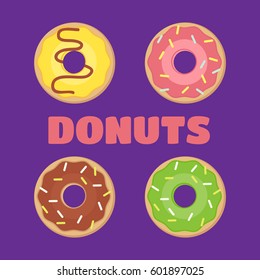 Donut . Donuts flat illustration. Donuts isolated icon