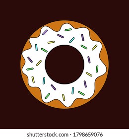 Donut. Doodle element. Vector illustration.