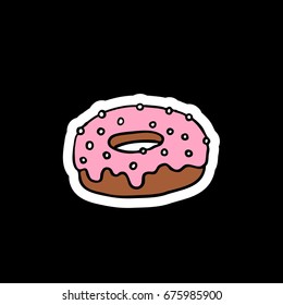 donut doodle icon, sticker