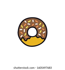 donut doodle icon, vector illustration