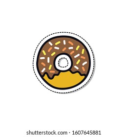 donut doodle icon, vector illustration sticker
