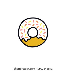 donut doodle icon, vector illustration
