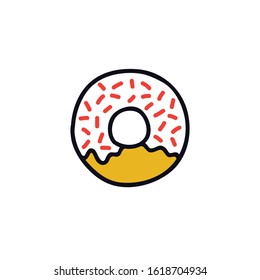 donut doodle icon, vector illustration