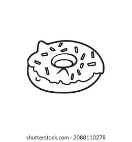 Donut Doodle icon vector illustrations