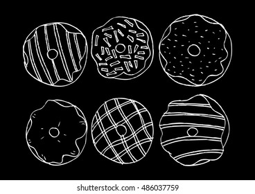 Donut doodles set 