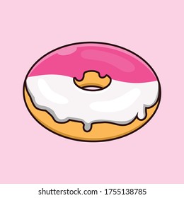 donut double flavoe strawberry and vanilla