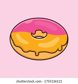 donut double flavor strawberry and orange