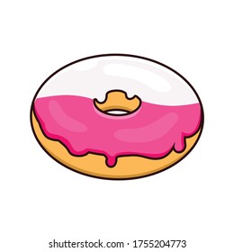 donut double flavor vanilla and strawberry