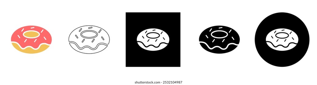 donut or doughnut, bagel bakery vector pictogram sign icon symbol ui and ux design, glyphs and stroke line