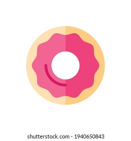 Donut, Doughnut Flat Icon Logo Illustration Vector Isolated. Fast Food and Restaurant Icon-Set. Suitable for Web Design, Logo, App, and Upscale Your Business.