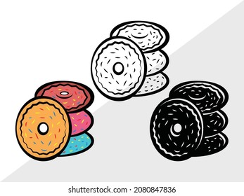 Donut, Doughnut, Printable Vector Illustration