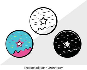 Donut, Doughnut, Printable Vector Illustration