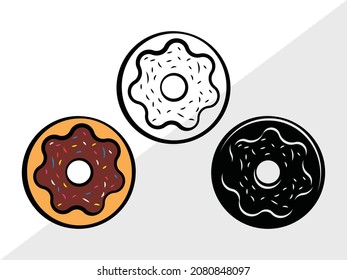 Donut, Doughnut, Printable Vector Illustration