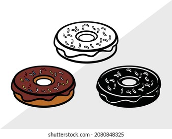 Donut, Doughnut, Printable Vector Illustration