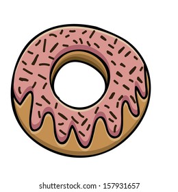 donut drawing over white background vector illustration