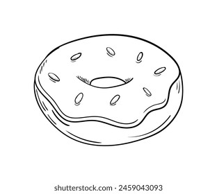 Donut drawn by hand, Fast Food