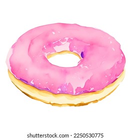 donut drawn digital painting watercolor illustration