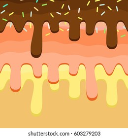 Donut dripping glaze illustration 