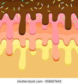 Donut dripping glaze vector illustration eps 10