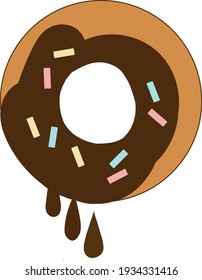 Donut drizzled with chocolate and sprinkled on top