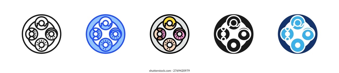 Donut Duo Icon Collection With Multiple Styles