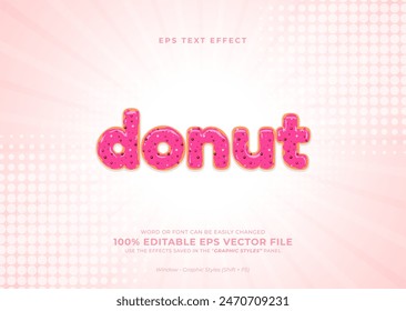 Donut editable text effect template