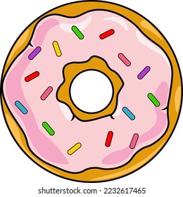 Donut element, isolated colored donut, sweet shop, vector cute donut collection, isolated donut logo