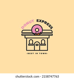 Donut Express Logo for Fresh Donut, Bakery or Cake Shop 