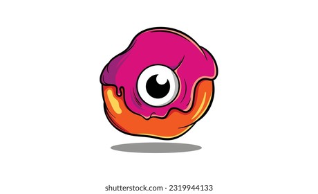 Plantilla de diseño de vectores abstracto del logotipo de Donut Eye