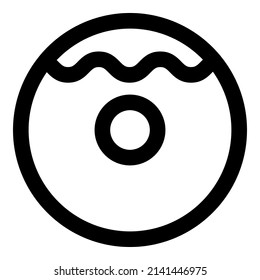 Donut Fast Food Flat Icon Isolated On White Background